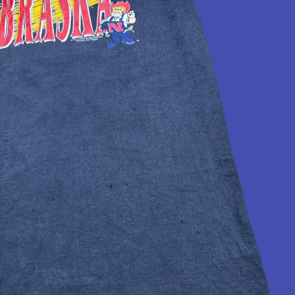 Vintage Nebraska Huskers Herbie T Shirt Large College Football NCAA USA Distress - Picture 5 of 14
